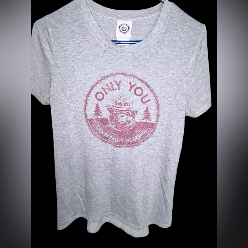 Vintage Style Smokey Bear "Only You" Graphic Tee - Heather Gray - Size Medium